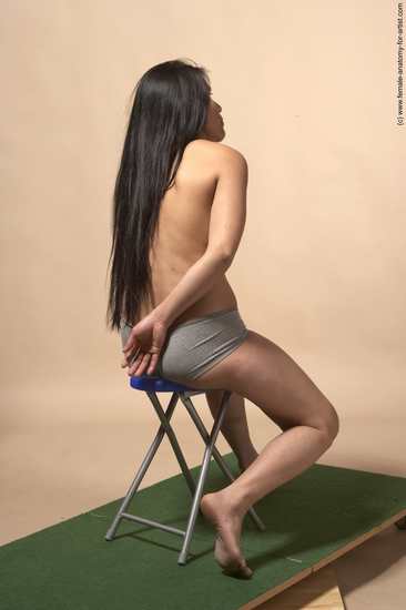 Nude Woman Multiracial Sitting poses - ALL Slim long black Sitting poses - simple Pinup