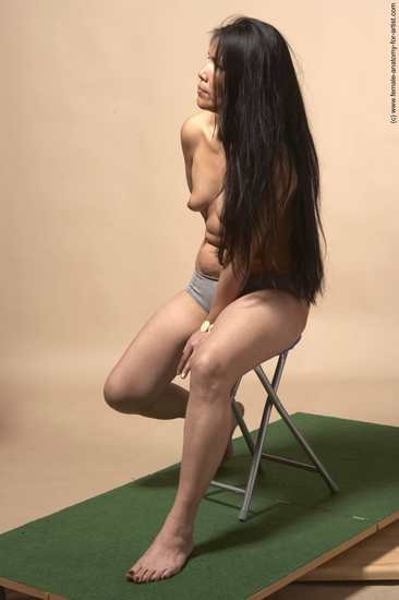 Nude Woman Multiracial Sitting poses - ALL Slim long black Sitting poses - simple Pinup