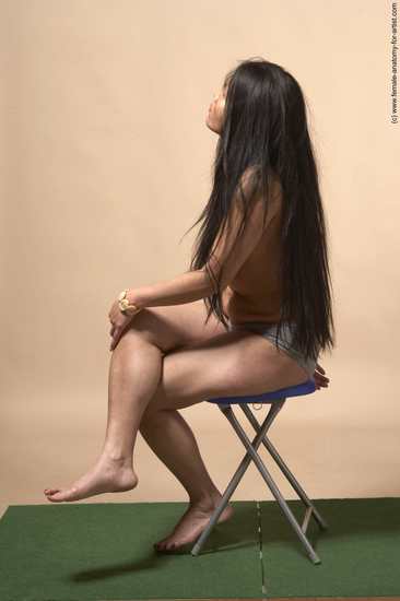 Nude Woman Multiracial Sitting poses - ALL Slim long black Sitting poses - simple Pinup