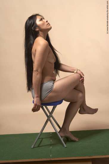 Nude Woman Multiracial Sitting poses - ALL Slim long black Sitting poses - simple Pinup