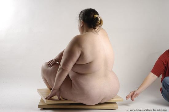 Nude Woman White Sitting poses - ALL Overweight medium brown Sitting poses - simple Pinup