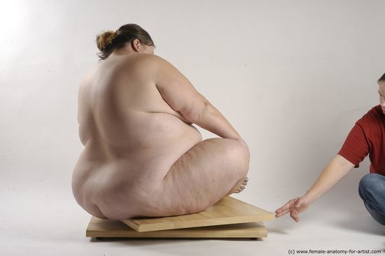 Nude Woman White Sitting poses - ALL Overweight medium brown Sitting poses - simple Pinup