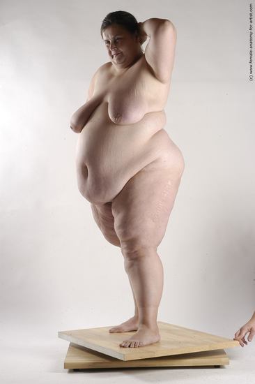 Nude Woman White Standing poses - ALL Overweight medium brown Standing poses - simple Pinup