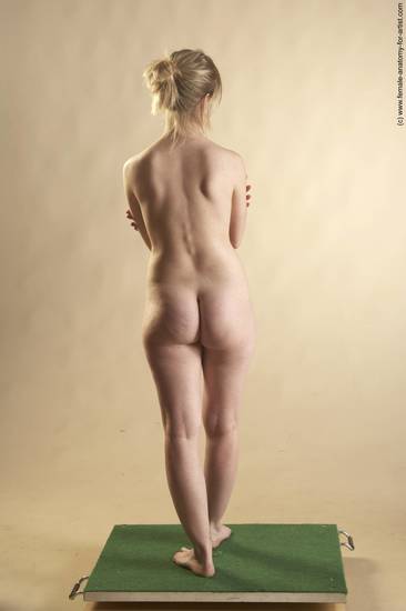 Nude Woman White Standing poses - ALL Slim long blond Standing poses - simple Pinup