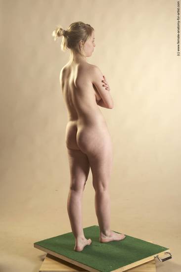 Nude Woman White Standing poses - ALL Slim long blond Standing poses - simple Pinup