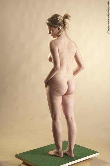 Nude Woman White Standing poses - ALL Slim long blond Standing poses - simple Pinup