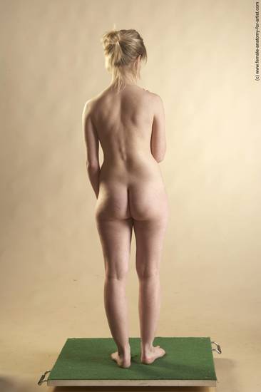 Nude Woman White Standing poses - ALL Slim long blond Standing poses - simple Pinup