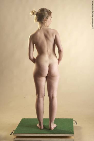 Nude Woman White Standing poses - ALL Slim long blond Standing poses - simple Pinup