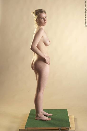 Nude Woman White Standing poses - ALL Slim long blond Standing poses - simple Pinup