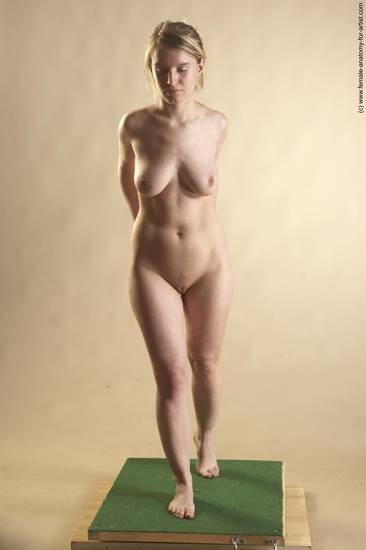 Nude Woman White Standing poses - ALL Slim long blond Standing poses - simple Pinup