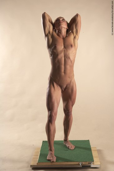 Nude Woman White Standing poses - ALL Muscular medium blond Standing poses - simple Pinup