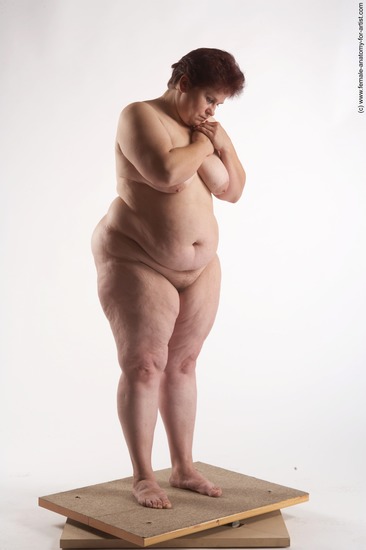 Nude Woman White Standing poses - ALL Overweight short colored Standing poses - simple Pinup