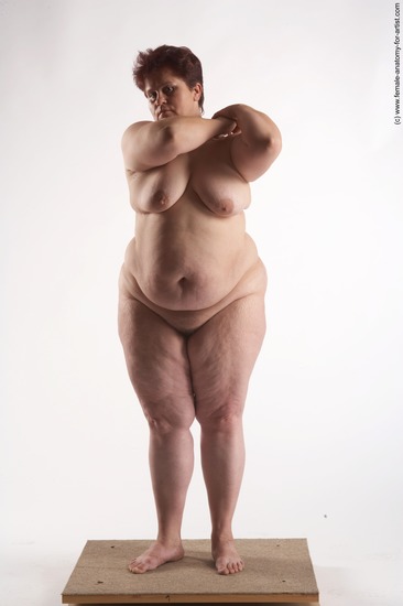 Nude Woman White Standing poses - ALL Overweight short colored Standing poses - simple Pinup