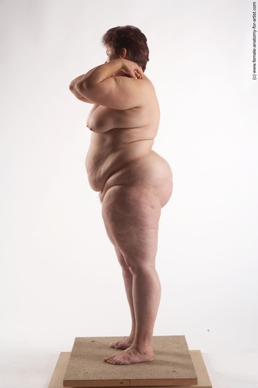 Nude Woman White Standing poses - ALL Overweight short colored Standing poses - simple Pinup