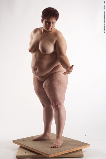 Nude Woman White Standing poses - ALL Overweight short colored Standing poses - simple Pinup