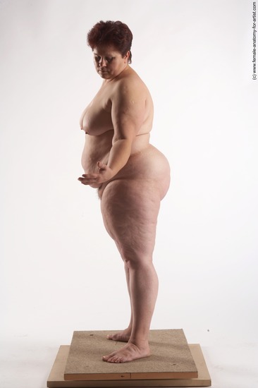 Nude Woman White Standing poses - ALL Overweight short colored Standing poses - simple Pinup