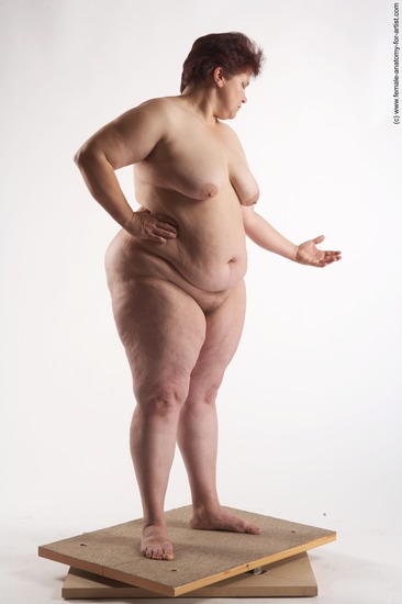 Nude Woman White Standing poses - ALL Overweight short colored Standing poses - simple Pinup