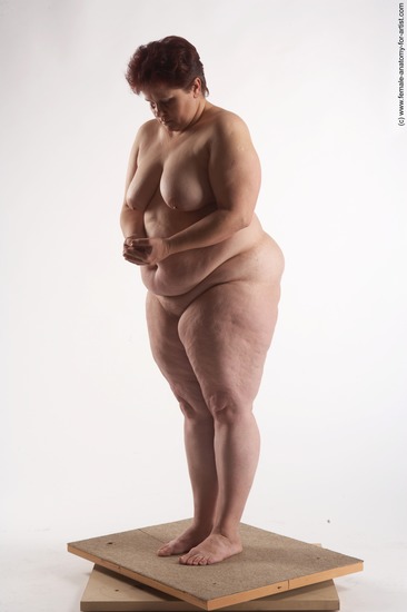 Nude Woman White Standing poses - ALL Overweight short colored Standing poses - simple Pinup