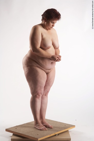 Nude Woman White Standing poses - ALL Overweight short colored Standing poses - simple Pinup