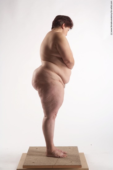 Nude Woman White Standing poses - ALL Overweight short colored Standing poses - simple Pinup