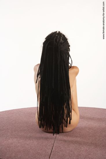 Nude Woman White Sitting poses - ALL Underweight dreadlocks brown Sitting poses - simple Pinup