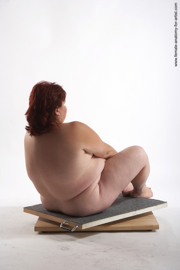 Nude Woman White Sitting poses - ALL Overweight short colored Sitting poses - simple Pinup