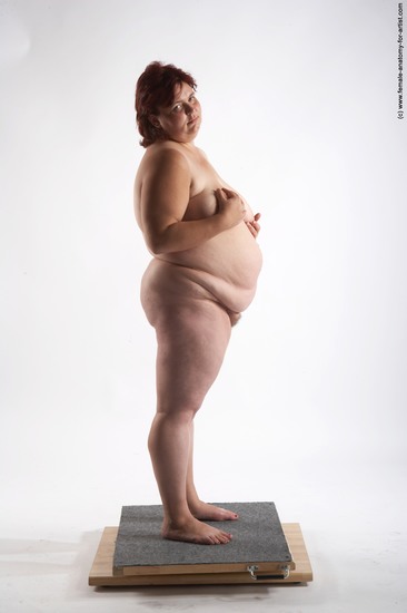 Nude Woman White Standing poses - ALL Overweight short colored Standing poses - simple Pinup