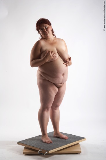 Nude Woman White Standing poses - ALL Overweight short colored Standing poses - simple Pinup