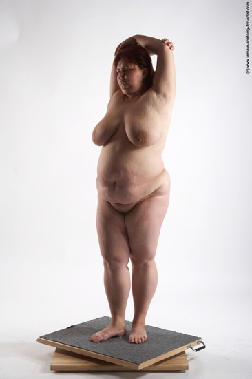 Nude Woman White Standing poses - ALL Overweight short colored Standing poses - simple Pinup