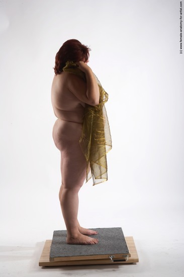 Nude Woman White Standing poses - ALL Overweight short colored Standing poses - simple Pinup