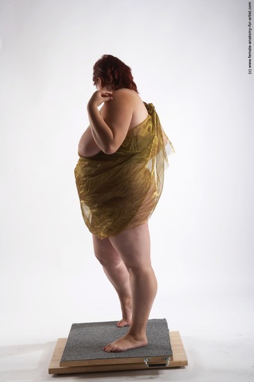 Nude Woman White Standing poses - ALL Overweight short colored Standing poses - simple Pinup