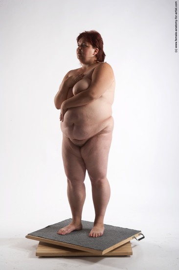 Nude Woman White Standing poses - ALL Overweight short colored Standing poses - simple Pinup