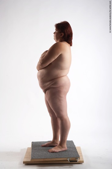 Nude Woman White Standing poses - ALL Overweight short colored Standing poses - simple Pinup