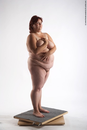 Nude Woman White Standing poses - ALL Overweight short colored Standing poses - simple Pinup