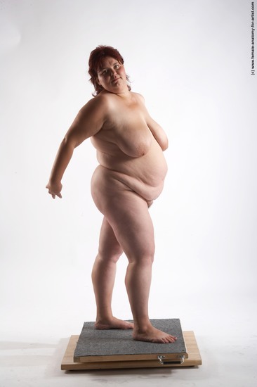 Nude Woman White Standing poses - ALL Overweight short colored Standing poses - simple Pinup