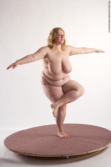 Nude Woman White Standing poses - ALL Overweight long blond Standing poses - simple Pinup