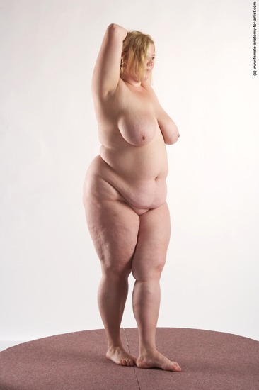 Nude Woman White Standing poses - ALL Overweight long blond Standing poses - simple Pinup