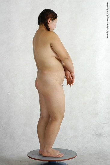 Nude Woman Asian Standing poses - ALL Overweight long black Standing poses - simple Pinup