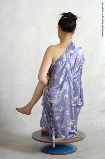 Drape Woman Asian Sitting poses - ALL Slim long black Sitting poses - simple Standard Photoshoot Pinup