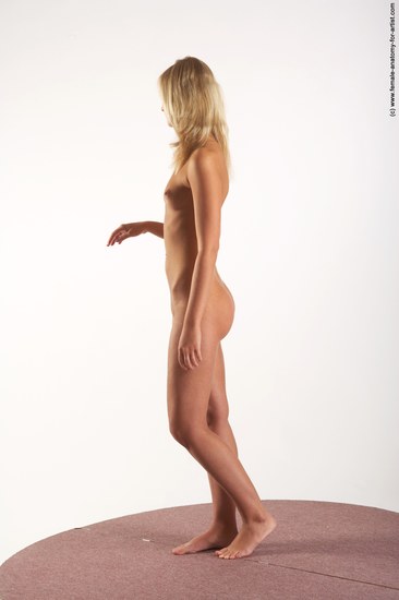 Nude Woman White Standing poses - ALL Slim long blond Standing poses - simple Pinup