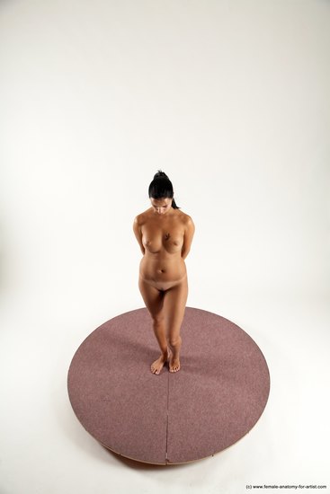 Nude Woman White Standing poses - ALL Slim long brown Standing poses - simple Multi angle poses Pinup