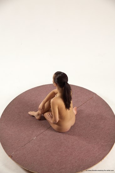 Nude Woman White Sitting poses - ALL Slim long brown Sitting poses - simple Multi angle poses Pinup