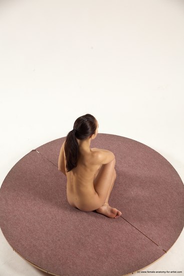 Nude Woman White Sitting poses - ALL Slim long brown Sitting poses - simple Multi angle poses Pinup