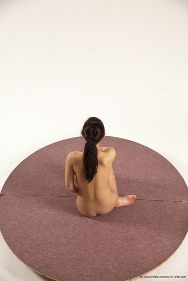 Nude Woman White Sitting poses - ALL Slim long brown Sitting poses - simple Multi angle poses Pinup