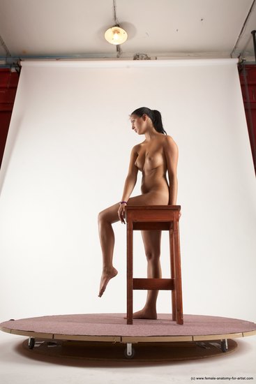 Nude Woman White Standing poses - ALL Slim long black Standing poses - simple Multi angle poses Pinup