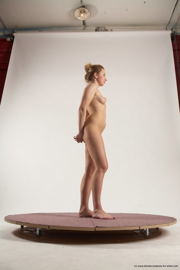 Nude Woman White Standing poses - ALL Slim medium colored Standing poses - simple Multi angle poses Pinup