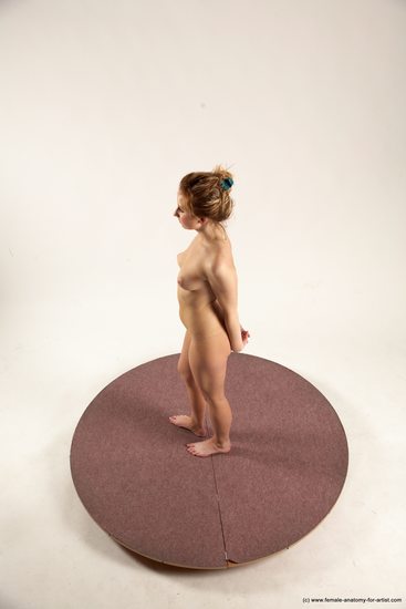 Nude Woman White Standing poses - ALL Slim medium colored Standing poses - simple Multi angle poses Pinup