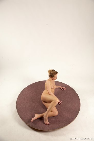 Nude Woman White Laying poses - ALL Slim Laying poses - on side medium colored Multi angle poses Pinup