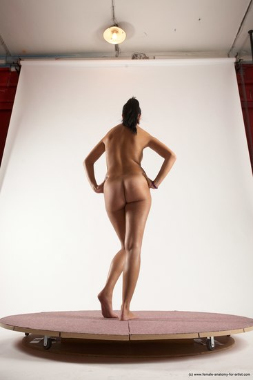 Nude Woman White Standing poses - ALL Slim long black Standing poses - simple Multi angle poses Pinup