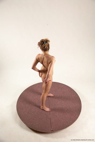 Nude Woman White Standing poses - ALL Slim long colored Standing poses - simple Multi angle poses Pinup